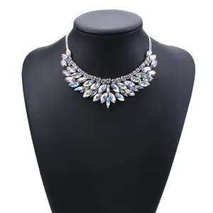 Frauen Strass Aussage Halskette Mode Kristall Chunky Diamant Halskette