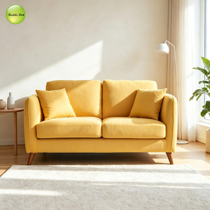 Divano Moderno in Tessuto Leggero 1/2/3 Posti Set Completo con Piedini in Legno Affusolati Stabili <span class=keywords><strong>e</strong></span> Cuscini Decorativi per <span class=keywords><strong>Arredamento</strong></span> Caffè <span class=keywords><strong>e</strong></span> Reception - Product Image 2