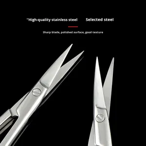 Tijeras de Ligadura para Cirugía Plástica de Doble Párpado, de Acero Inoxidable, con Mango Dorado, Cabeza Recta/Curva, para Remover Suturas Quirúrgicas - Product Image 2