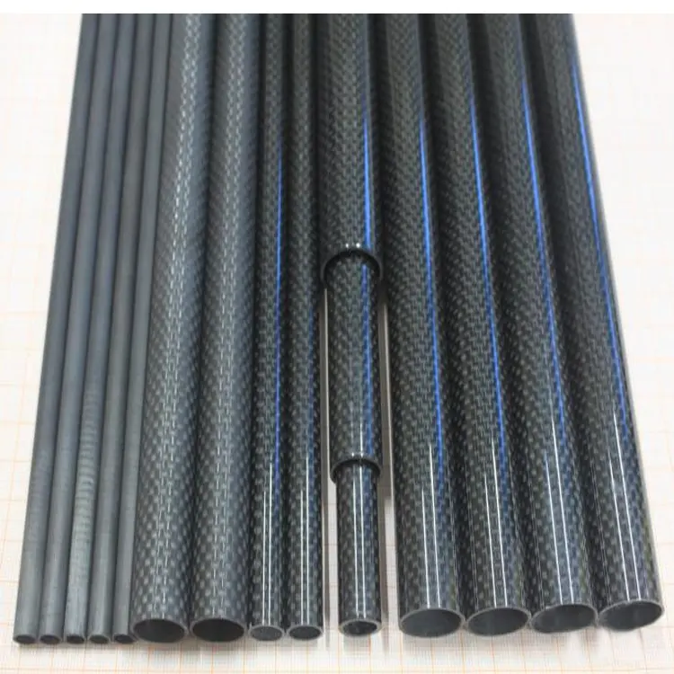 CNC Aluminum cap 3k Carbon fiber tubes pipes for fly fishing poles