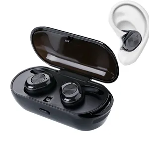 Headphone Tanpa Pakai 5d Surround Handsfree, Earphone Mini Olahraga, Earbud Nirkabel True Wireless