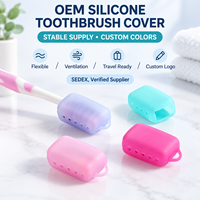 Protège-tête de brosse à dents en silicone de qualité alimentaire, écologique, anti-poussière, avec trous de ventilation, réutilisable, sans BPA, pour voyage