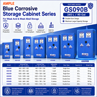 Armoire de stockage pour produits acides et alcalins faibles 340L 90 Gallons en acier bleu à double porte, armoire de sécurité pour laboratoire et entrepôt, approvisionnement B2B