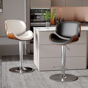 Modern Luxury <b>Leather</b> Counter Height Rotating High <b>Stool</b> Suitable for <b>Bars</b> Kitchens and Restaurants - Product Image 3