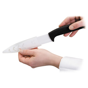 Coltello da cucina in ceramica da 6 pollici con manico nero e lama affilata per un taglio preciso - Product Image 1