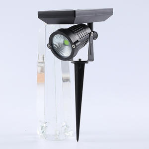 <span class=keywords><strong>Projecteur</strong></span> de sapin <span class=keywords><strong>solaire</strong></span> Cob intégré avec corps en aluminium IP65 6000K Abat-jour en verre à intensité variable pour application paysagère - Product Image 1