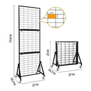 Panneaux muraux pliables personnalisés en métal avec roues freinées pour le stockage de marchandises artisanales - Product Image 3