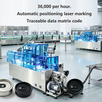 Système intégré de codage laser à fibre pour capuchons en aluminium entièrement automatique avec inspection par vision et rejet automatique anti-contrefaçon