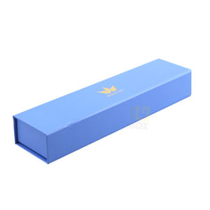 Kroon Win Koninklijke Marineblauwe Stijve Glijdende Lade Geschenkdoos Kleine Verzenddoos Met Goudfolie UV-Coating Voor Sieraden Kartonnen Doos - Product Image 3