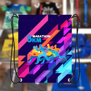 Sac à dos à cordon de serrage de style décontracté, grande capacité, imperméable, en polyester 210D, respirant, séchage rapide, logo personnalisé - Product Image 5