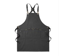 Nouveaux articles en stock taille adulte réglable 100% coton femmes hommes artiste Salon de coiffure Barista café boulangerie tablier de travail