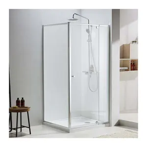 浴室用方形钢化玻璃淋浴房框架折叠枢轴淋浴房