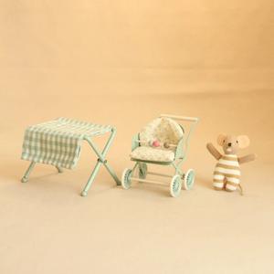 <span class=keywords><strong>Passeggino</strong></span> in metallo per bambole, modelli giocattolo 1:12 mobili in miniatura in scala - Product Image 6