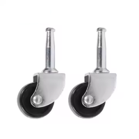 Roulettes pivotantes VIMA 40 mm avec tige/filetage pour mobilier, chaise de bureau, capacité de charge 50 kg, certifiées EN12532, en plastique, fonctionnement silencieux
