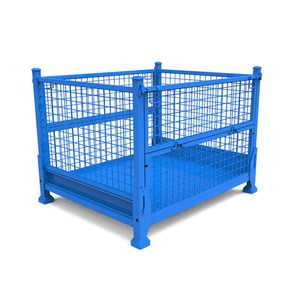 Caja de malla plegable Jaula de alambre Contenedor de almacenamiento de contenedor de metal Jaula de almacenamiento plegable - Product Image 2