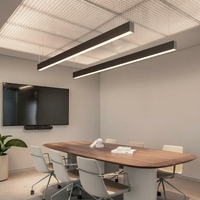 Luminaire linéaire LED suspendu en aluminium de 1 m, 20 W, diffuseur prismatique, éclairage d'atelier industriel respectueux de l'environnement, lumière du jour 5000 K