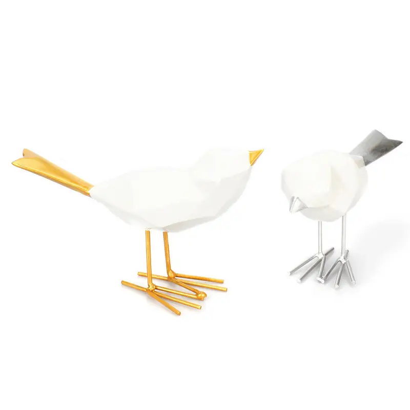 Modern Minimalist Fashion Geometric Origami Bird Ornaments Creative Home Decoration Small Furnishings Resin Simulation Animals