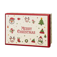 Nouvelle boîte cadeau de Noël grand format sur le thème du Père Noël, en carton découpé, avec couvercle et base, pour écharpe et tasse isotherme, idéale pour les fêtes.