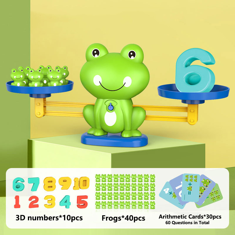 Frog Balance Scale [40pcs frog+10pcs number+30 cards]