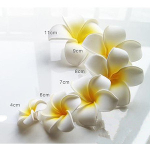 Hesper 4-11cm espuma EVA Artificial realista Plumeria hawaiana blanco amarillo boda fiesta graduación decoraciones Acción de Gracias - Product Image 2