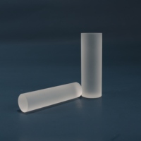 Abat-jour cylindrique en verre optique sablé et dépoli, usiné avec précision, petit couvercle de lampe en verre percé, taille personnalisée
