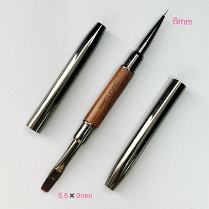 Brosse à ongles double tête de haute qualité la plus vendue avec manche en bois et embout métallique – Personnalisation professionnelle - Product Image 3