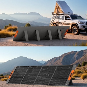 Alimentez vos aventures en plein air avec le panneau solaire portable pliable Alecter Solar 200W, 23% d'efficacité, noir, charge rapide, certifié TUV. - Product Image 4