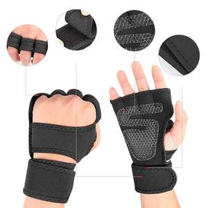 Nefes naylon yarı<span class=keywords><strong>m</strong></span> parmak spor eldiven için Unisex kaymaz palmiye desteği için ağırlık kaldırma bisiklet spor açık - Product Image 5