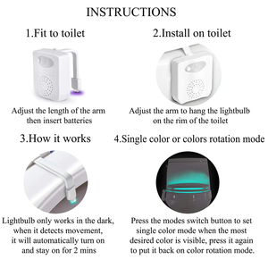 Custom Logo Toilet Night <b>Light</b> Motion <b>Sensor</b> Led 8 Colors Changing 2 Pack Battery Operated For Bathroom Illumination - Product Image 4