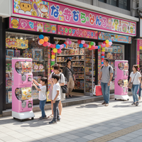 Distributeur automatique de pièces et de jetons Niudele à double paiement |   Distributeur de jouets mécaniques en forme de boule de gomme, 120-300 pièces, rose-blanc, ABS/PC