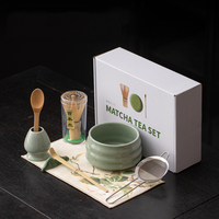 Kit d'outils à matcha vintage Astief, 4, 5, 7 ou 8 pièces, fouet à matcha en bambou, bol à matcha en céramique, accessoires essentiels pour le thé, ensemble de bols à matcha