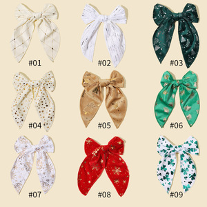Noël Nouvel An Vacances Étincelant Flocon De Neige Marin Arc Clips Bébé Filles Noël Velours <span class=keywords><strong>Fable</strong></span> Arcs Pinces À Cheveux - Product Image 2