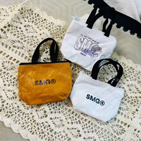 Sac fourre-tout en Tyvek laminé de luxe pour femmes, petit format, pour écouteurs, téléphone portable, mini sac de rangement en PP tissé, idéal pour les cadeaux, vente en gros