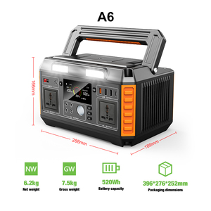 Multi-Port 600W 520Wh Pure Sine Wave Ternary Lithium <b>Battery</b> Emergency <b>Backup</b> Outdoor Solar Powered Portable Power Station - Product Image 2
