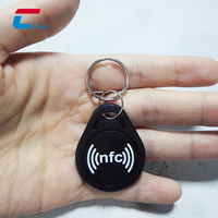 Porte-clés NFC personnalisés ISO15693 en ABS, étanches et antichoc, 13,56 MHz, puce 1K, anneau en fer, contrôle d'accès RFID, multicolores
