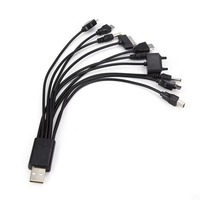 Câble USB de charge rapide 10 en 1 multifonction pour téléphone portable, chargeur USB, câble de transfert de données