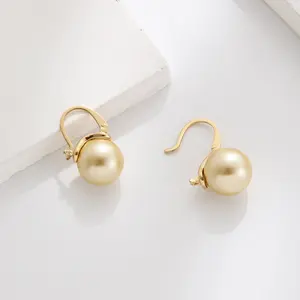 Orecchini da donna di qualità minimalista placcato in oro 12mm imitazione perla regalo di gioielli per la festa della mamma
