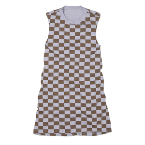 Abito estivo in cotone su misura per ragazze di ultima moda a scacchi senza maniche per bambini ODM - Product Image 3