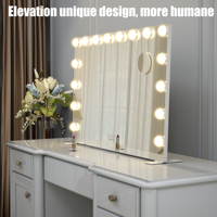 Miroirs de courtoisie à LED, miroir lumineux, 91x61 cm, grand miroir de courtoisie de bureau avec lumière réglable pour chambre à coucher, hôtel, appartement, Espejos