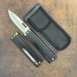 سكين جيب تكتيكي قابل للطي بشفرة فولاذية 5CR15 متينة ومقبض فولاذي أسود للتخييم والبقاء على قيد الحياة والإنقاذ في الهواء الطلق، تصنيع حسب الطلب - Product Image 5