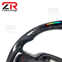 Volant sport en cuir et fibre de carbone forgé sur mesure avec LED RPM pour Ford Raptor F-150 F150 XLT XL 2022 2023 2024 2025