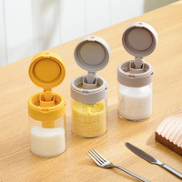 Bocaux à épices en verre pour cuisine, multi-compartiments, tout-en-un, avec couvercle-cuillère intégré, ensemble complet, design minimaliste moderne
