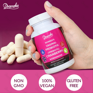 Dromaka <span class=keywords><strong>Probiotique</strong></span> Oral Personnalisé avec Logo pour Femmes, 60 Capsules/Flacon, Hygiène Féminine, PH, Santé Intime Vaginale - Product Image 3