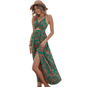 新款时尚高品质度假服装定制批发夏威夷女装风格无袖印花女装女装 - Product Image 4