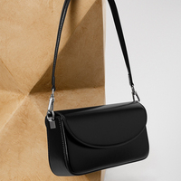 Lisse Cuir Véritable Structuré Rabat Épaule Sac à Bandoulière Sac à Main pour Femme pour le Quotidien