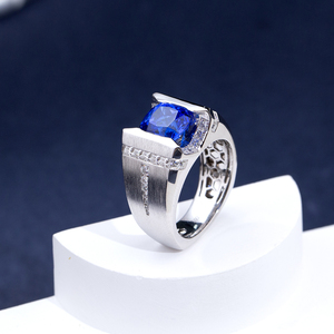 Messi Jewelry MSR-1948 925 <b>Silver</b> Cushion Shape Lab Gemstone <b>Ring</b> <b>Men</b> <b>Ring</b> - Product Image 6
