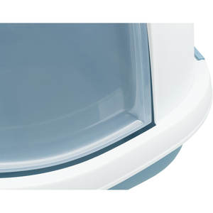 Bac à litière pour chat Primo XXL avec couvercle 56x47x71 cm bleu blanc - Product Image 4