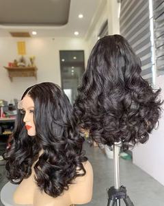 Peluca con malla frontal de onda suelta rizada hinchable para mujer 250% densidad sin pegamento 5*5 cabello humano vietnamita crudo transparente pequeño encaje HD - Product Image 2