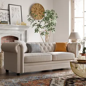 VASAGLE Modern Velvet Fabric Tufted Sofa Chesterfield Couch Wohnzimmer möbel Sofa 3 Sitze