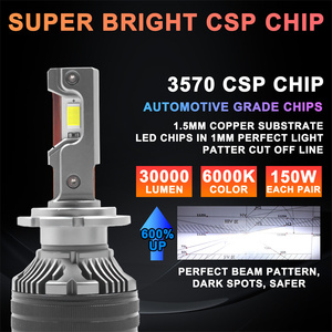 Super lumineux 150W 30000LM H4 H7 H8 H9 H13 9005 9006 K5C K8 ampoule de phare LED 6000K blanc/3000K jaune antibrouillard <span class=keywords><strong>Hi</strong></span>/Lo faisceau nouveau - Product Image 2